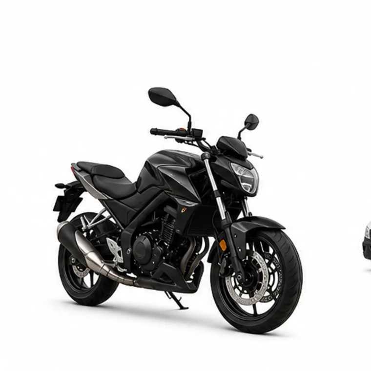 Motocicleta preta para rastreamento